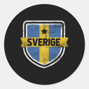 Scandinavië Zweden grijs klein Ronde Sticker