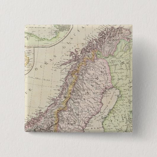 Scandinavië, Zweden Vierkante Button 5,1 Cm (Voorkant)