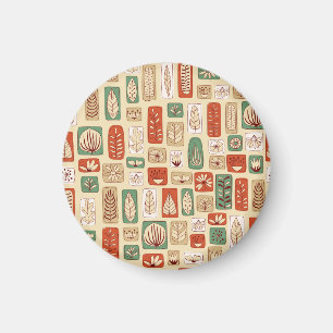 Scandinavisch Abstract blad: Tegel Design Magneet