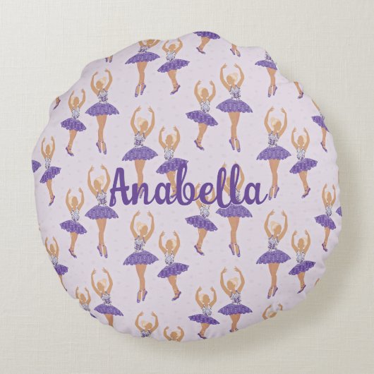 Scandinavisch Ballet Ballerina Custom Rond Kussen (Achterkant)