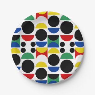Scandinavisch Bauhaus-patroon uit het midden van d Papieren Bordje