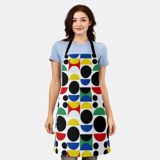 Scandinavisch Bauhaus-patroon uit het midden van d Schort (Gedragen)