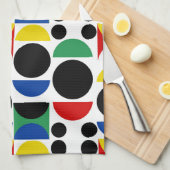 Scandinavisch Bauhaus-patroon uit het midden van d Theedoek (Quarter Fold)