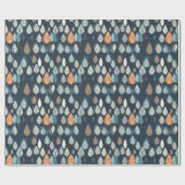 Scandinavisch Blauw Botanisch Kerstmis Cadeaupapier (Vlak)