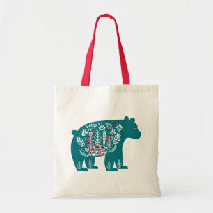 Scandinavisch blauw Holiday Noords Beer Tote Bag