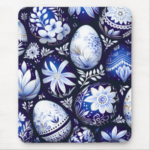 Scandinavisch Blauw Paasei Lente Bloemstuk Muismat