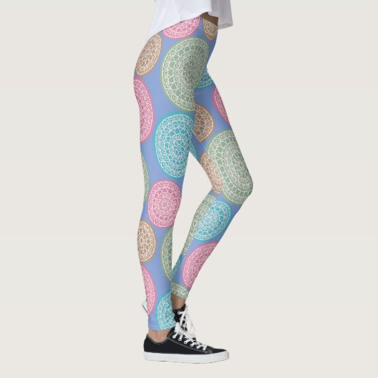 Scandinavisch bloemenpatroon Mandalas Pattern 1 Leggings (Rechts)