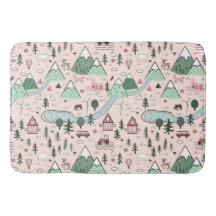 Scandinavisch Boerderij Town Pattern roze