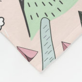 Scandinavisch Boerderij Town Pattern roze Fleece Deken (Hoek)