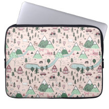 Scandinavisch Boerderij Town Pattern roze