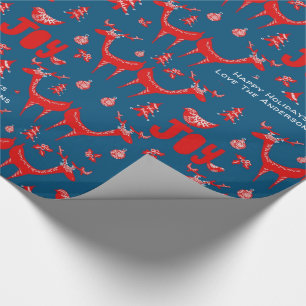 Scandinavisch boshert winter Kerst volkskunst Cadeaupapier