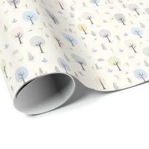 Scandinavisch bosnaadloos patroonpatroon cadeaupapier