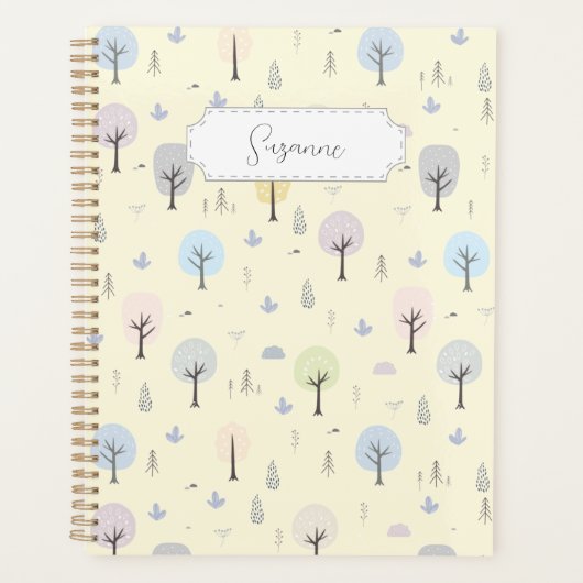 Scandinavisch bosnaadloos patroonpatroon Planner (Voorkant)