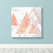 scandinavisch chic roos goudmeetkundige witte marm canvas afdruk (Insitu (Houten vloer))