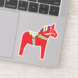 Scandinavisch dala paard sticker