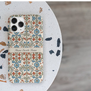 Scandinavisch Folk Art bloemontwerp aanpasbaar iPhone 13 Hoesje