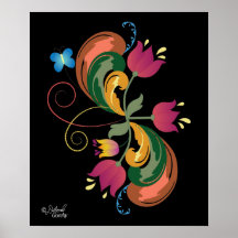 Scandinavisch Folk Art Style Poster