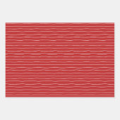 Scandinavisch Folk Hand Drawn Red Kerstmis Pattern Inpakpapier Vel (Voorkant 2)