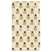 Scandinavisch geïnspireerd Oranje Floral Pattern Klein Cadeauzakje (Achterkant)