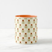 Scandinavisch geïnspireerd Oranje Floral Pattern Mok (Midden)