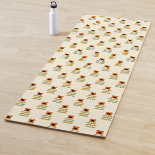 Scandinavisch geïnspireerd Oranje Floral Pattern Yogamat