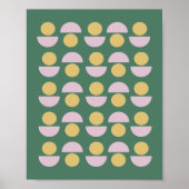 Scandinavisch geometric Floral Pattern in Green Poster (Voorkant)