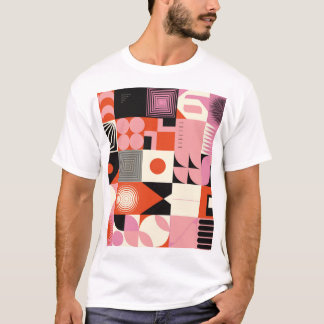 Scandinavisch geometrisch: kleurrijk kunstwerkpatr t-shirt