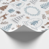 Scandinavisch ijsblauw Kerstmis Cadeaupapier (Hoek)