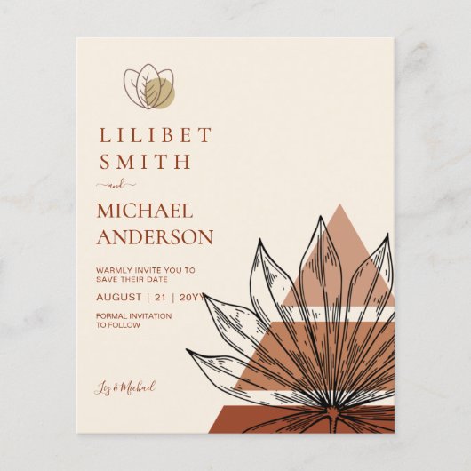 Scandinavisch Japandi Abstracte Lijnen Datum Opsla Flyer (Voorkant)