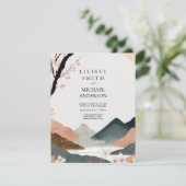 Scandinavisch Japandi bruiloft thema Aarde Tonen Kaart (Staand voorkant)