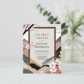 Scandinavisch Japandi bruiloft thema Aarde Tonen Kaart (Staand voorkant)