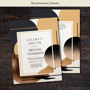 Scandinavisch Japandi bruiloft thema Aarde Tonen Kaart