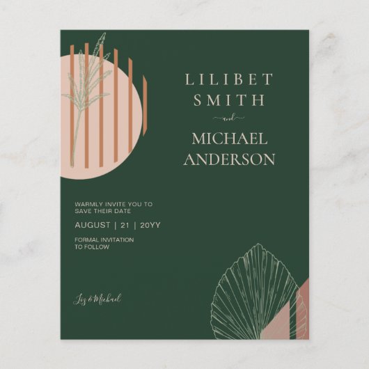 Scandinavisch Japandi Modern Abstract Save Dates Flyer (Voorkant)