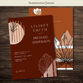 Scandinavisch Japandi Modern Abstract Save Dates Kaart