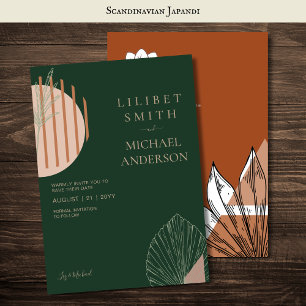 Scandinavisch Japandi Modern Abstract Save Dates Kaart