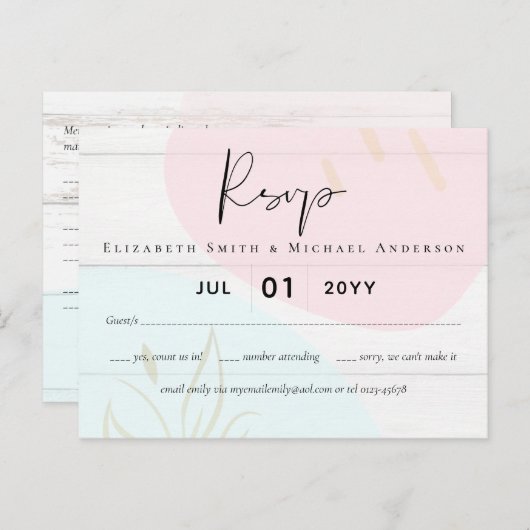 Scandinavisch Japandi Modern Abstract Trouwen Briefkaart (Voorkant / Achterkant)