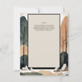 Scandinavisch Japandi Trouwthema Aardtinten Kaart (Achterkant)