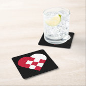 Scandinavisch julehart vierkante kartonnen onderzetter (Insitu)