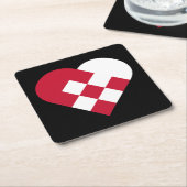 Scandinavisch julehart vierkante kartonnen onderzetter (Schuin)