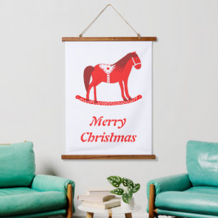 Scandinavisch Kerst Rocking Horse Custom Hangend Wandkleed