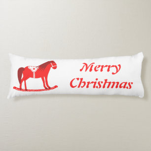 Scandinavisch Kerst Rocking Horse Custom Lichaamskussen