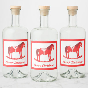 Scandinavisch Kerst Rocking Horse Custom Likeurfles Etiket