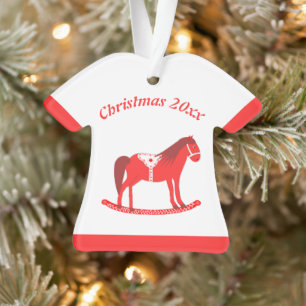 Scandinavisch Kerst Rocking Horse Custom Ornament