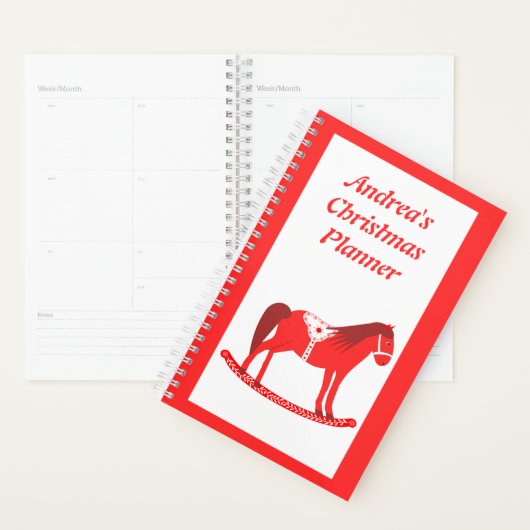 Scandinavisch Kerst Rocking Horse Custom Planner (Display)