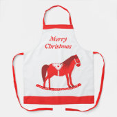 Scandinavisch Kerst Rocking Horse Custom Schort (Voorkant)