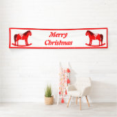 Scandinavisch Kerst Rocking Horse Custom Spandoek (Insitu)