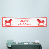 Scandinavisch Kerst Rocking Horse Custom Spandoek (Beurs)