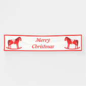 Scandinavisch Kerst Rocking Horse Custom Spandoek (Horizontaal)