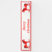 Scandinavisch Kerst Rocking Horse Custom Spandoek (Verticaal)