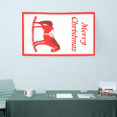 Scandinavisch Kerst Rocking Horse Custom Spandoek (Beurs)